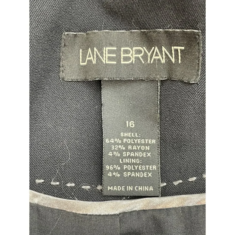 Lane‎ Bryant Blazer Womens 16 Black Stretch Notch Lapel 3-Button Single Breasted